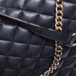 Pre Owned Carolina Herrera Black Quilted Leather Flap Chain Shoulder Bag