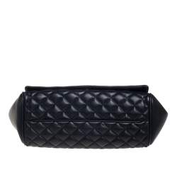 Pre Owned Carolina Herrera Black Quilted Leather Flap Chain Shoulder Bag