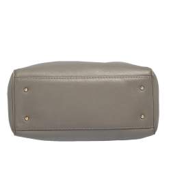 Pre Owned Carolina Herrera Grey Leather Charm Tote