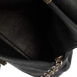 Pre Owned Carolina Herrera Black Leather Minuetto Flap Top Handle Bag