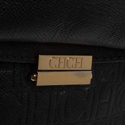 Pre Owned Carolina Herrera Black Leather Minuetto Flap Top Handle Bag