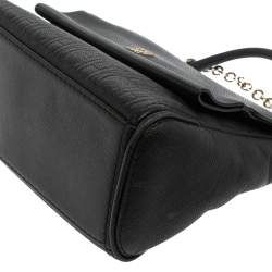 Pre Owned Carolina Herrera Black Leather Minuetto Flap Top Handle Bag