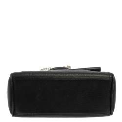 Pre Owned Carolina Herrera Black Leather Minuetto Flap Top Handle Bag