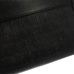 Pre Owned Carolina Herrera Black Leather Minuetto Flap Top Handle Bag