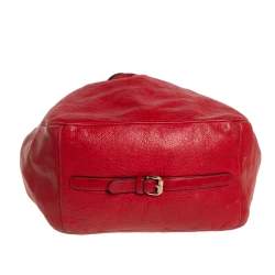 Pre Owned Carolina Herrera Red Monogram Leather Matryoshka Tote