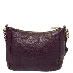 Pre Owned Carolina Herrera Purple Leather Chain Tassel Crossbody Bag