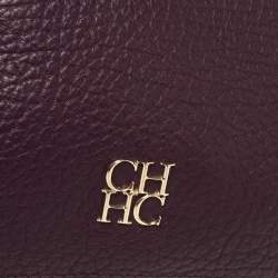 Pre Owned Carolina Herrera Purple Leather Chain Tassel Crossbody Bag