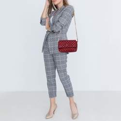 Pre Owned Carolina Herrera Red Quilted Leather Shoulder Bag