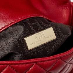 Pre Owned Carolina Herrera Red Quilted Leather Shoulder Bag