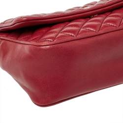 Pre Owned Carolina Herrera Red Quilted Leather Shoulder Bag