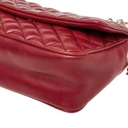 Pre Owned Carolina Herrera Red Quilted Leather Shoulder Bag