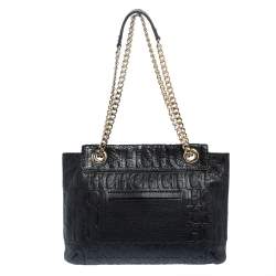 Pre Owned Carolina Herrera Black Studded Leather Audrey Shoulder Bag