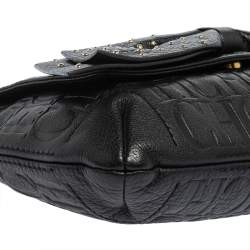 Pre Owned Carolina Herrera Black Studded Leather Audrey Shoulder Bag