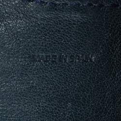 Pre Owned Carolina Herrera Blue Monogram Leather Matryoshka Tote