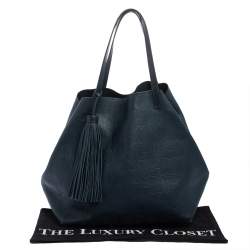 Pre Owned Carolina Herrera Blue Monogram Leather Matryoshka Tote