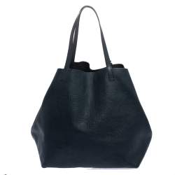 Pre Owned Carolina Herrera Blue Monogram Leather Matryoshka Tote