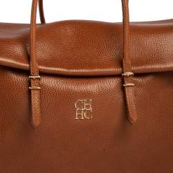 Pre Owned Carolina Herrera Brown Leather Tempo Collection Adagio Tote
