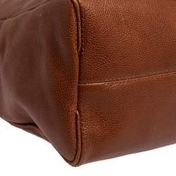 Pre Owned Carolina Herrera Brown Leather Tempo Collection Adagio Tote