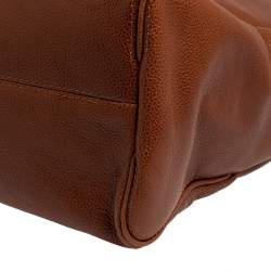 Pre Owned Carolina Herrera Brown Leather Tempo Collection Adagio Tote