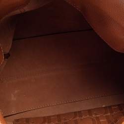 Pre Owned Carolina Herrera Brown Leather Tempo Collection Adagio Tote