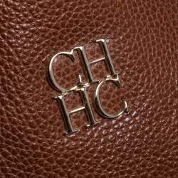 Pre Owned Carolina Herrera Brown Leather Tempo Collection Adagio Tote