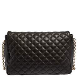 Pre Owned Carolina Herrera Deep Green Quilted Leather Flap Chain Shoulder Bag