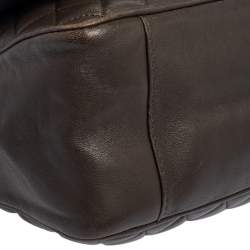 Pre Owned Carolina Herrera Deep Green Quilted Leather Flap Chain Shoulder Bag