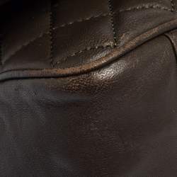 Pre Owned Carolina Herrera Deep Green Quilted Leather Flap Chain Shoulder Bag