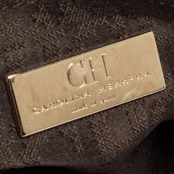 Pre Owned Carolina Herrera Deep Green Quilted Leather Flap Chain Shoulder Bag