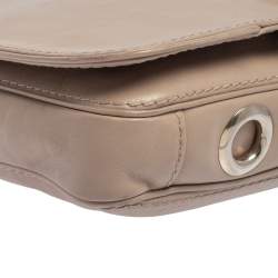 Pre Owned Carolina Herrera Beige Leather New Baltazar Flap Shoulder Bag