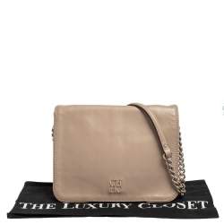 Pre Owned Carolina Herrera Beige Leather New Baltazar Flap Shoulder Bag
