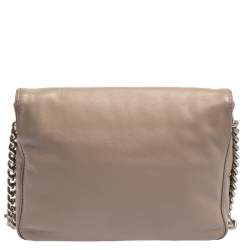 Pre Owned Carolina Herrera Beige Leather New Baltazar Flap Shoulder Bag