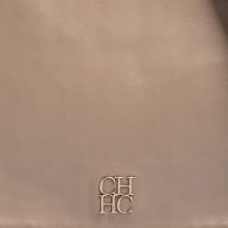 Pre Owned Carolina Herrera Beige Leather New Baltazar Flap Shoulder Bag