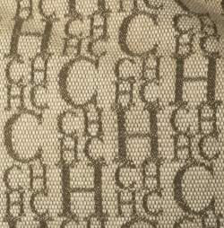 Pre Owned Carolina Herrera Navy Blue Monogram Leather Large Andy Boston Bag