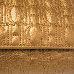 Pre Owned Carolina Herrera Bronze Leather Monogram Camera Bag