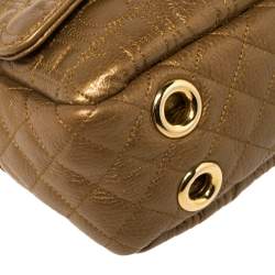 Pre Owned Carolina Herrera Bronze Leather Monogram Camera Bag