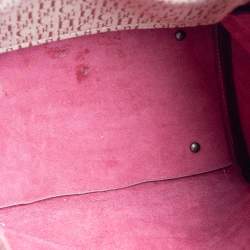 Pre Owned Carolina Herrera Pink Monogram Leather Tote