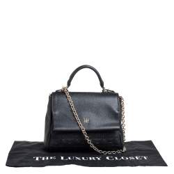 Pre Owned Carolina Herrera Black Leather Small Minuetto Top Handle Bag