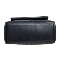 Pre Owned Carolina Herrera Black Leather Small Minuetto Top Handle Bag