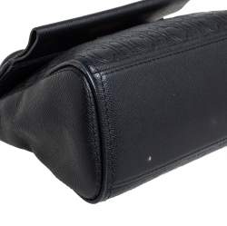 Pre Owned Carolina Herrera Black Leather Small Minuetto Top Handle Bag