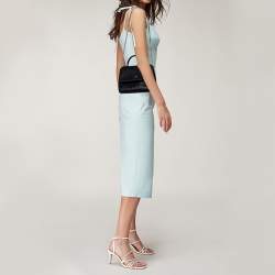 Pre Owned Carolina Herrera Black Leather Small Minuetto Top Handle Bag