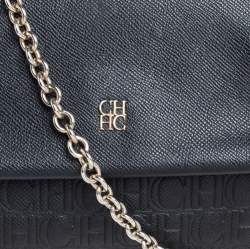 Pre Owned Carolina Herrera Black Leather Small Minuetto Top Handle Bag