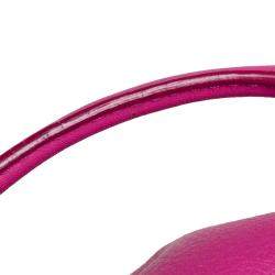 Pre Owned Carolina Herrera Pink Leather Mini Minuetto Top Handle Bag