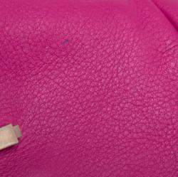 Pre Owned Carolina Herrera Pink Leather Mini Minuetto Top Handle Bag