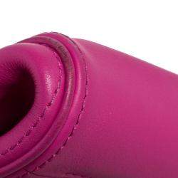 Pre Owned Carolina Herrera Pink Leather Mini Minuetto Top Handle Bag