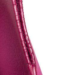 Pre Owned Carolina Herrera Pink Leather Mini Minuetto Top Handle Bag
