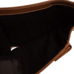 Pre Owned Carolina Herrera Caramel Brown Leather Trifold Compact Wallet