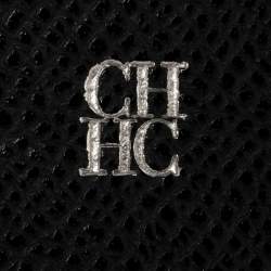 Pre Owned حافظة بطاقات كارولينا هيريرا جلد أسود و أحمر