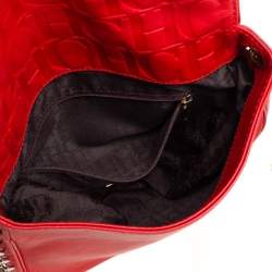 Pre Owned Carolina Herrera Red Leather New Baltazar Flap Shoulder Bag