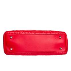 Pre Owned Carolina Herrera Red Embossed Leather Chain Tote